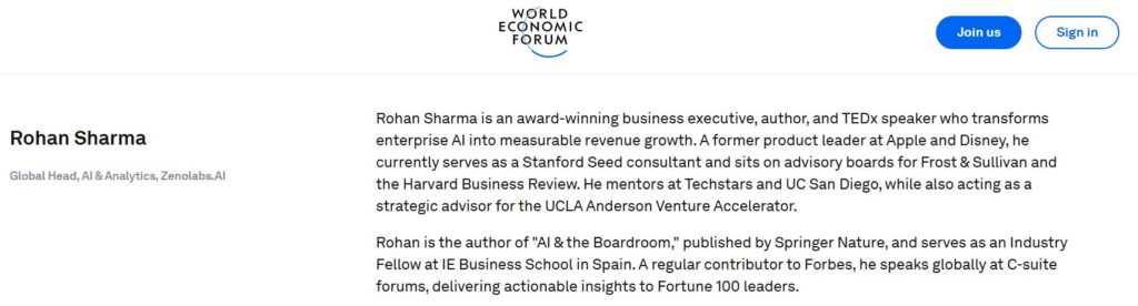 Rohan Sharma - Forbes Contributor, AI Leader, World Economic Forum Featured Speaker